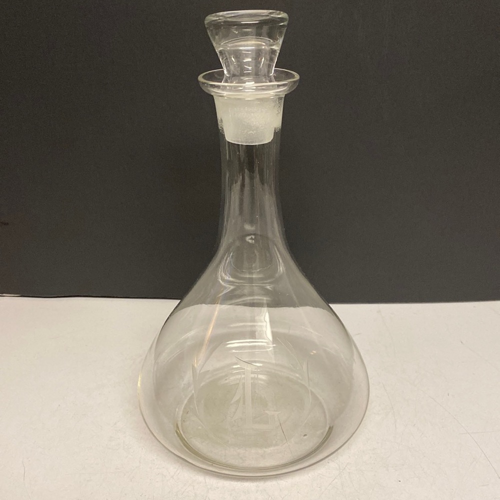 Crystal Clear Decanter Round with Stopper 10” High